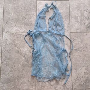 Baby blue lace lingerie